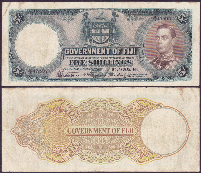 1941 Fiji 5 Shillings L001143